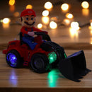 Brinquedo Trator Escavador Super Mario Com Luz Som Diversão