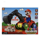 Brinquedo Trator Escavador Super Mario Com Luz Som Diversão