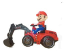 Brinquedo Trator Escavador Super Mario Com Luz Som Diversão
