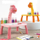 Projetor Infantil De Desenhos Mesa Pra Pinturas + Canetinhas