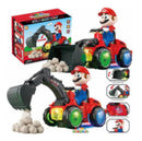 Brinquedo Trator Escavador Super Mario Com Luz Som Diversão