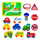 Brinquedo Infantil Educativo Cidade Carrinho De Madeira
