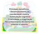 Brinquedo Infantil Educativo Cidade Carrinho De Madeira