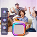 Alto-falante Portable Caixa de Som Bluetooth Karaoke profissional com Microfone Sem Fio, Luzes LED Para Home Family