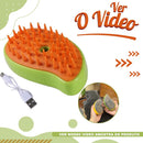 【Escova Valorizadora Elétrica - Escova Pet】 Escova Cachorros E Gatos, Escova Vapor 3 Em 1, -Pente Massageador Removedor de Pelos Recarregável USB, Escova Tira Pelos Cães E Gatos, Stam-Autolimpante Premium, "Shop Brasil"