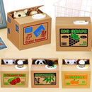 HmiL-U Banco roubando dinheiro, cofrinho para crianças, cofrinho para economizar dinheiro, roubo automático de dinheiro com fala em inglês, presente criativo (gato sorte)