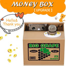 HmiL-U Banco roubando dinheiro, cofrinho para crianças, cofrinho para economizar dinheiro, roubo automático de dinheiro com fala em inglês, presente criativo (gato sorte)