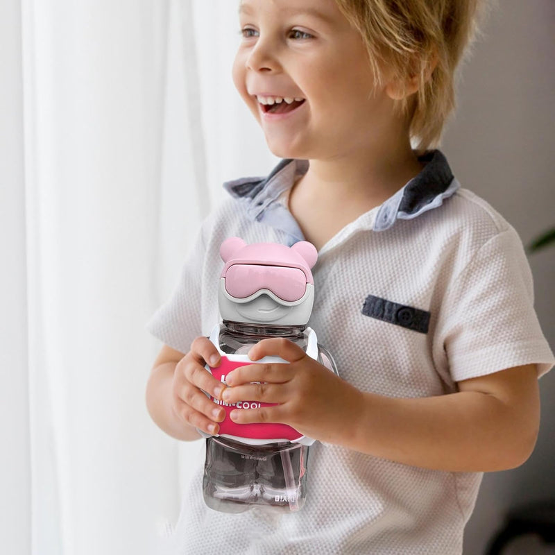 Água com Canudo para Crianças | á à prova vazamento 800 ml urso bonito | Garrafas á para bebês, garrafas á esportivas pa