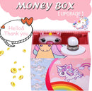 HmiL-U Banco roubando dinheiro, cofrinho para crianças, cofrinho para economizar dinheiro, roubo automático de dinheiro com fala em inglês, presente criativo (gato sorte)