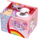 HmiL-U Banco roubando dinheiro, cofrinho para crianças, cofrinho para economizar dinheiro, roubo automático de dinheiro com fala em inglês, presente criativo (gato sorte)