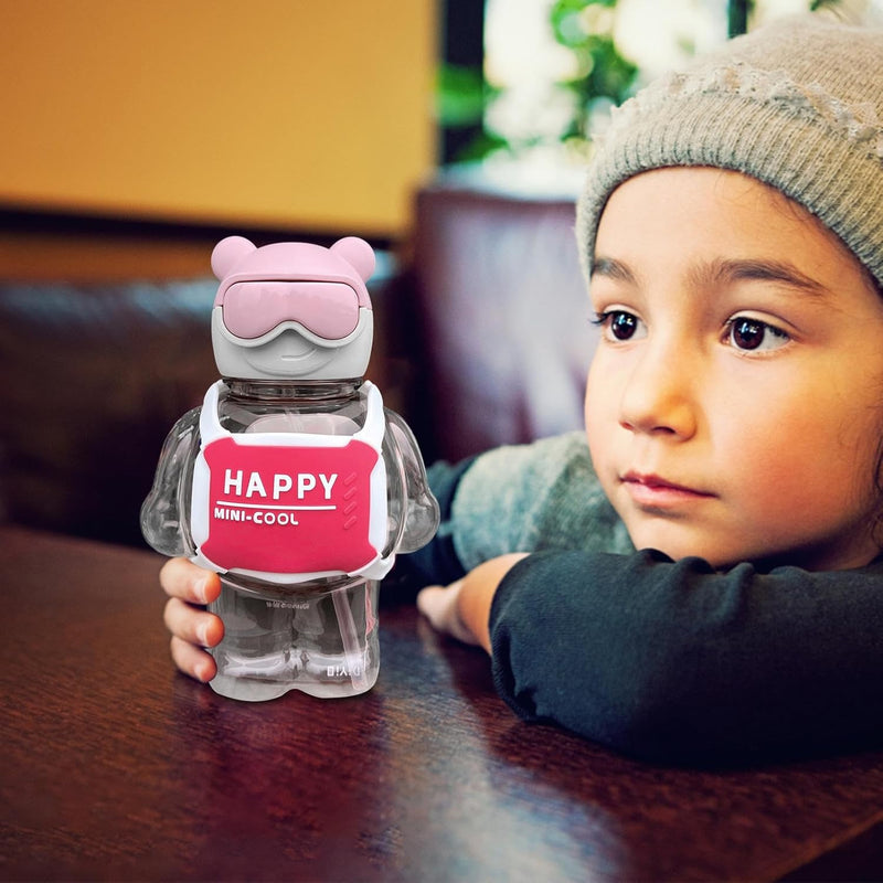 Água com Canudo para Crianças | á à prova vazamento 800 ml urso bonito | Garrafas á para bebês, garrafas á esportivas pa