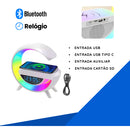Carregador Luminária Caixa De Som 3 Em 1 Speaker Led Indução Cor Branco Comica