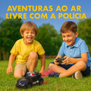 Carrinho De Polícia De Controle Veloz Solta Fumaça Com Luz