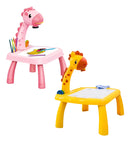 Projetor Infantil De Desenhos Mesa Pra Pinturas + Canetinhas
