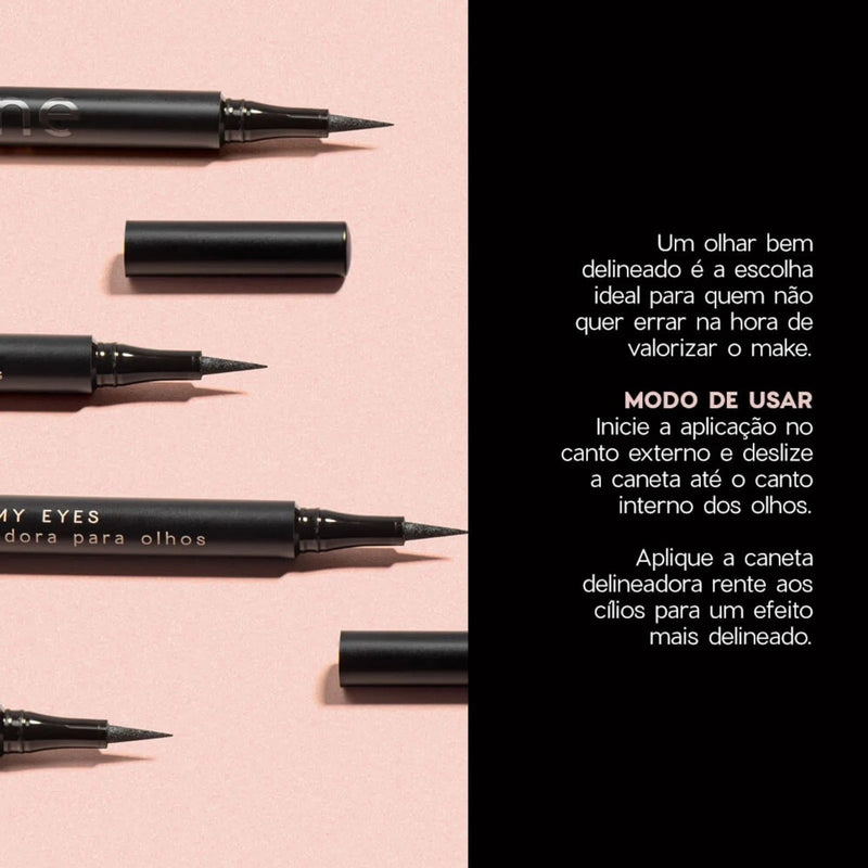 Caneta Delineadora Preta - Line My Eyes Océane Edition 1,2ml Cor Preto Efeito Mate