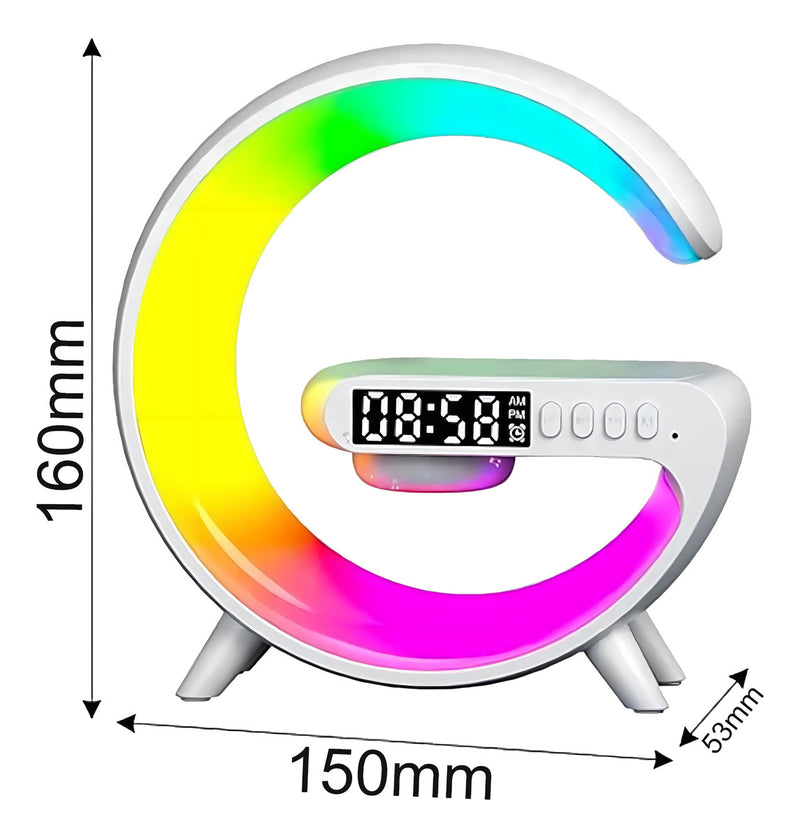 Luminária G-speaker Som Bluetooth 10w Carregador Indução Rgb Cor Branco