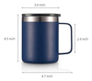 Aloufea 12oz Stainless Steel Insulated Coffee Mug With Ha Re