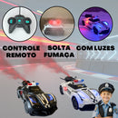 Carrinho De Polícia De Controle Veloz Solta Fumaça Com Luz