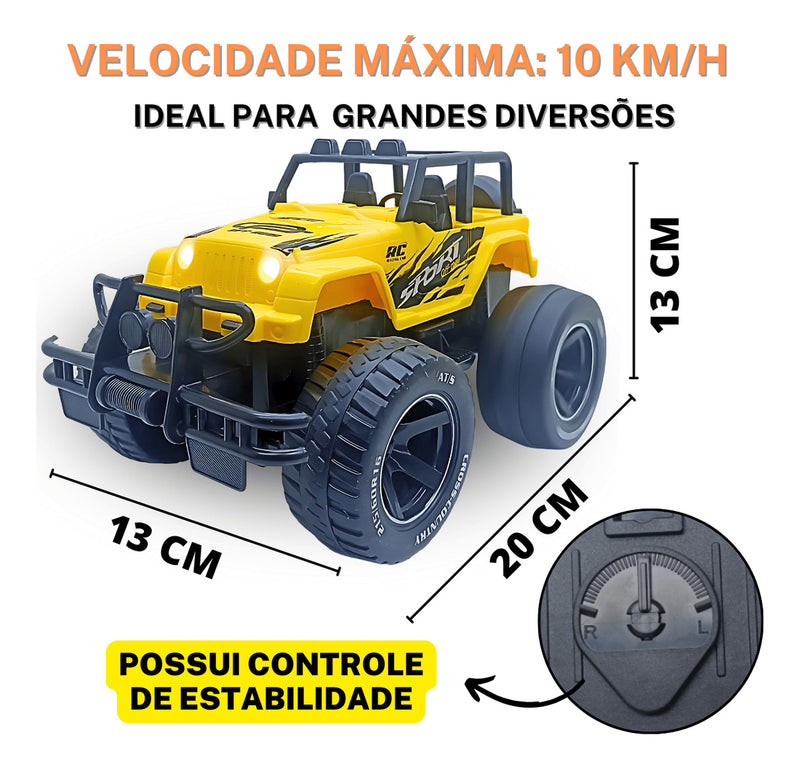 Brinquedo Carrinho Controle Remoto C/ Luz 4x4 Jeep Carro