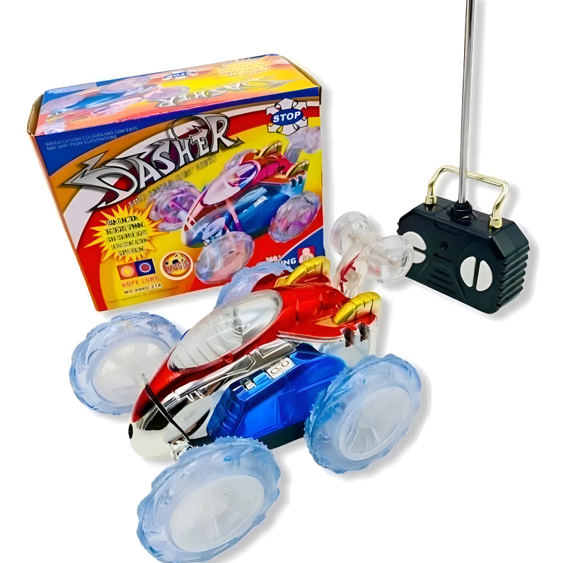 Carrinho Controle Remoto Carro Maluco Gira 360º C/ Luzes Led Cor Colorido