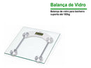 Balança Digital Vidro Quadrada Suporta 180k Corporal Preciso