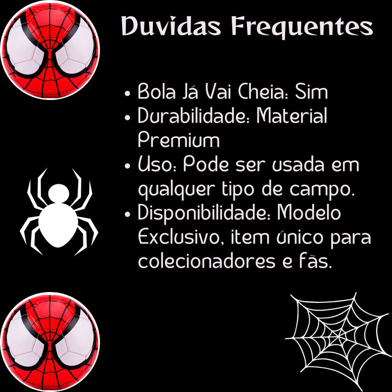 Bola De Futebol Homem Aranha Couro Sintético Linda Infantil