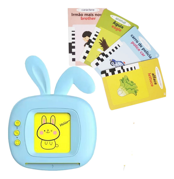 Brinquedo Card Infantil Cartão Fala Inglês Português Coelho