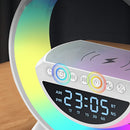 Carregador Luminária Caixa De Som 3 Em 1 Speaker Led Indução Cor Branco Comica