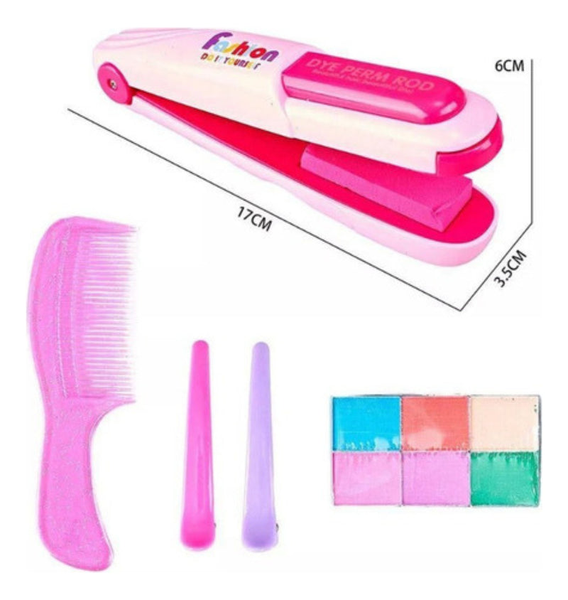 Kit Mechas Coloridas Chapinha Infantil Pinta Cabelo Colorido