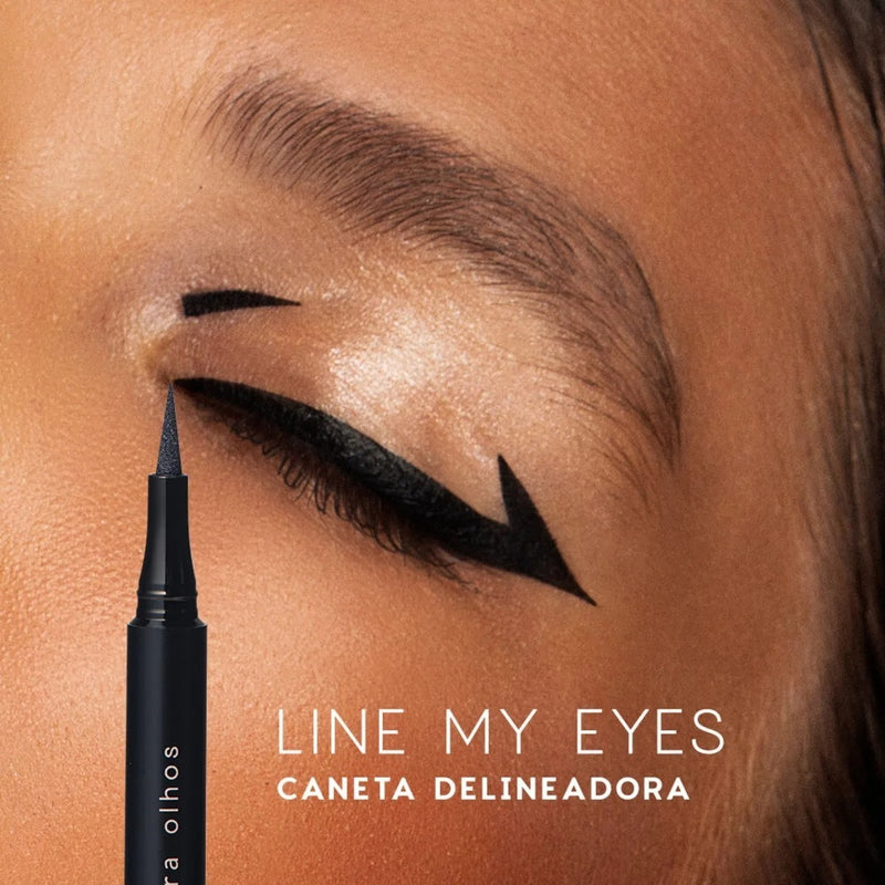 Caneta Delineadora Preta - Line My Eyes Océane Edition 1,2ml Cor Preto Efeito Mate