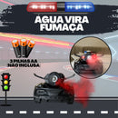 Carrinho De Polícia De Controle Veloz Solta Fumaça Com Luz