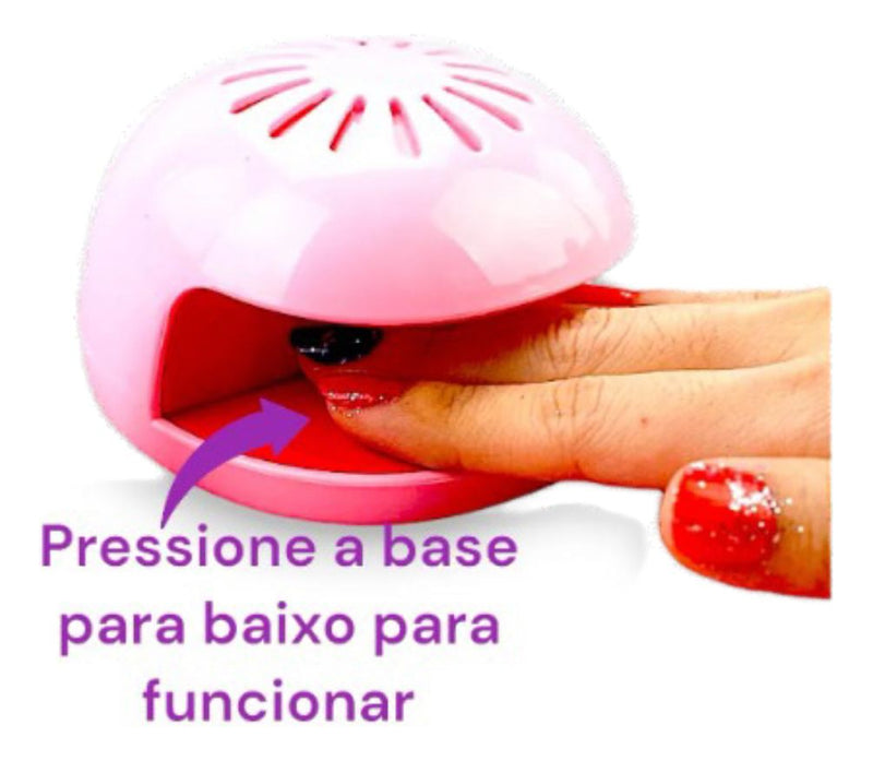 Kit Manicure Infantil Cabine Esmalte Acessório Unha Decorada
