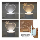 Luminária Formato Coração 3d Acrilíca Anotações + Caneta
