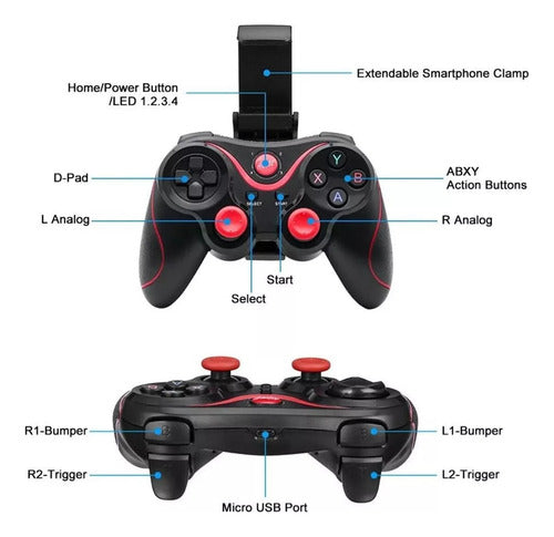 Controle Celular Gamepad Joystick Bluetooth Android Jogos Pc