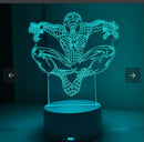 Luminária 3d Homem Aranha Decoração Marvel Abajur Branco Led 16 Cores