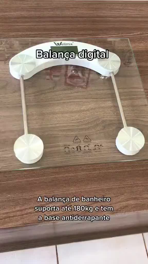 Balança Digital Banheiro Corporal 180kg Vidro Temperado Alta Precisão Fitness Saúde Peso Academia