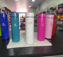 Garrafa térmica inox 500 mL personalizavel com medido de temperatura + personalização a lazer Incolor