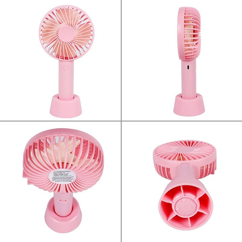 Ventilador Portátil Mini De Mão Mesa Recarregável Usb Led Com Cabo Suporte Para Extensão De Cílios 3 Velocidades
