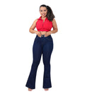 Kit 02 Calças Jeans Flare Cos Alto Lycra Modelagem Levanta Bumbum