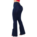 Kit 02 Calças Jeans Flare Cos Alto Lycra Modelagem Levanta Bumbum