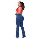 Kit 02 Calças Jeans Flare Cos Alto Lycra Modelagem Levanta Bumbum