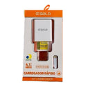 Carregador Turbo Power Para Celular 3USB COM CABO USB- IOS / TYP-C A'Gold 5.1A