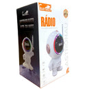 Rádio Relógio Caixa de som astronauta Bluetooth Led