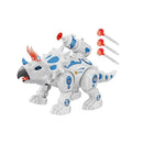 Dinossauro Triceratron Anda Lança Dardos Som Luz Original artbrink