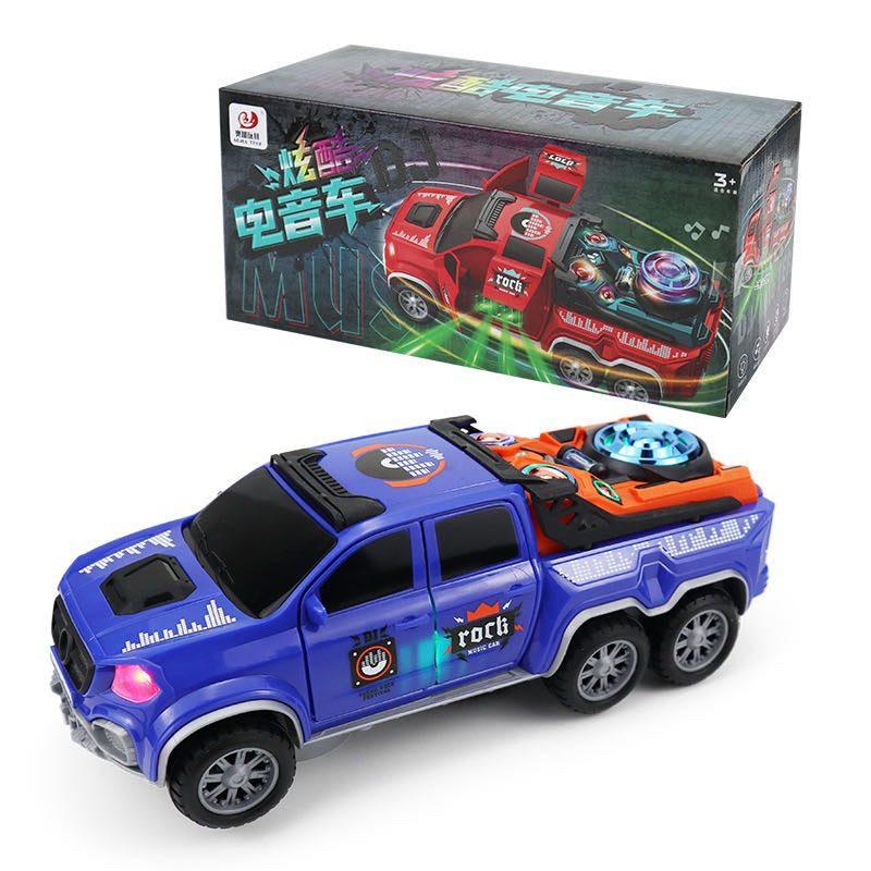 Carrinho de Som Caminhonete Hilux Paredão com Luzes 360º, Brinquedo Infantil, Som e Luz para Crianças, Veículo RC