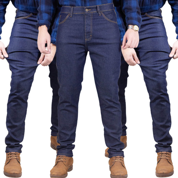 Kit Com 3 Calças Jeans Masculina Elastano Lycra laicra Trabalho Passeio Barata Promocional
