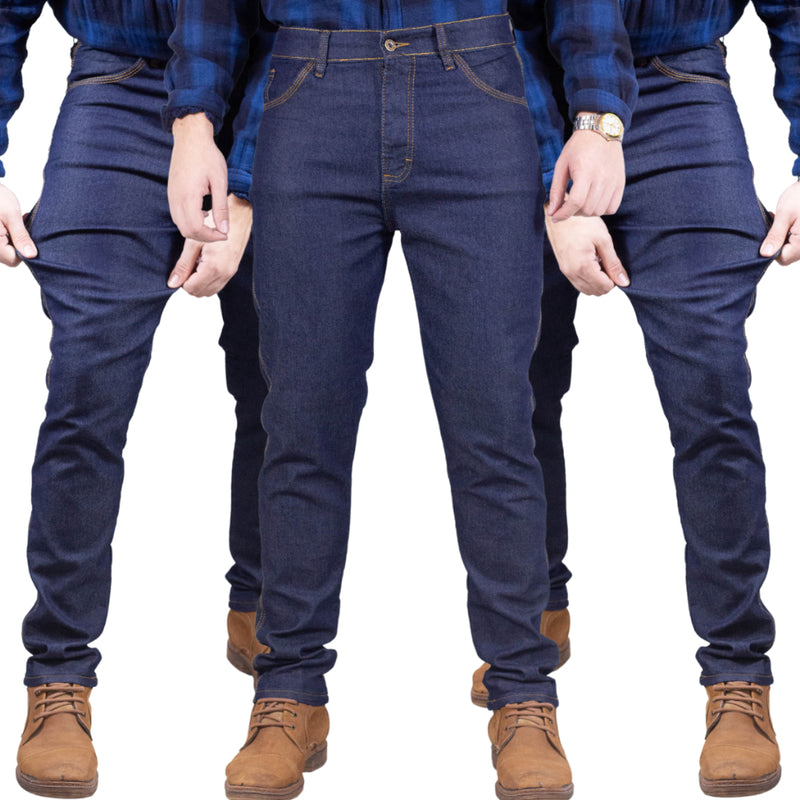 Kit Com 3 Calças Jeans Masculina Elastano Lycra laicra Trabalho Passeio Barata Promocional