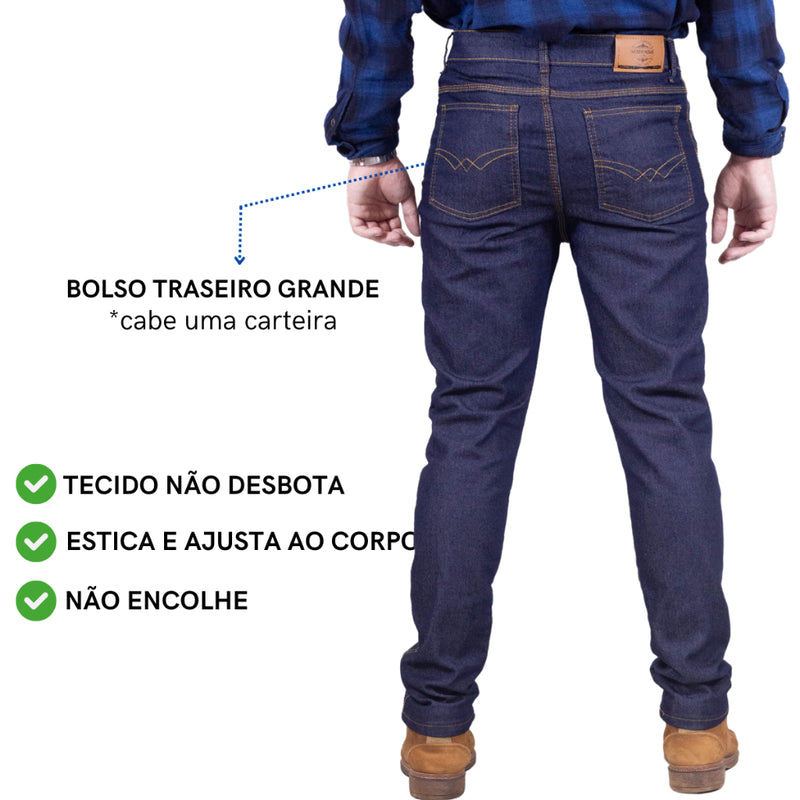 Kit Com 3 Calças Jeans Masculina Elastano Lycra laicra Trabalho Passeio Barata Promocional