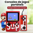 Mini Vídeo Game Nintendo Vídeo Portátil 400 Jogos Sup Retrô Clássicos Antigos Anos 80 com Controle Para 2 Pessoas