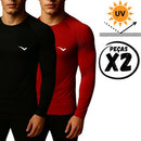 Kit com 2 camisas térmicas com proteção solar UV 50+